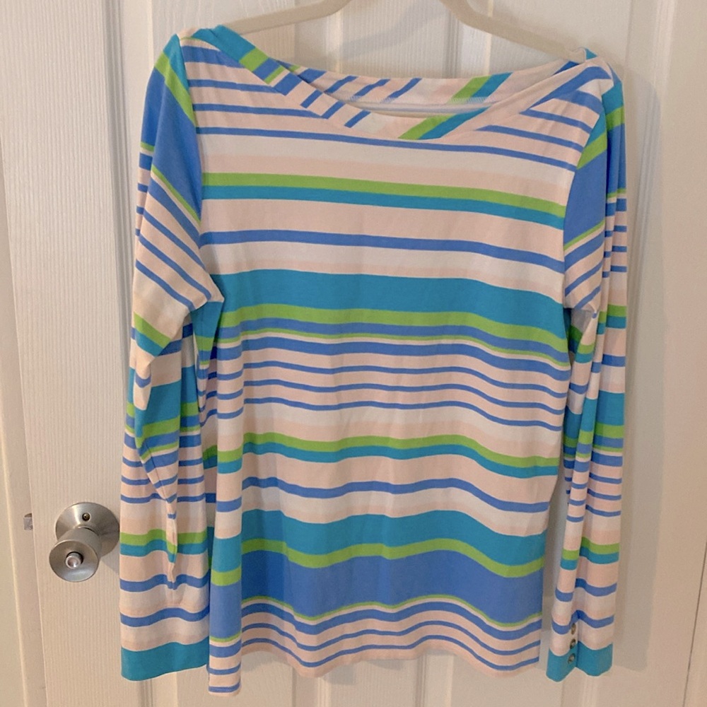 Lilly Pulitzer long sleeve boat neck top. Size XL
